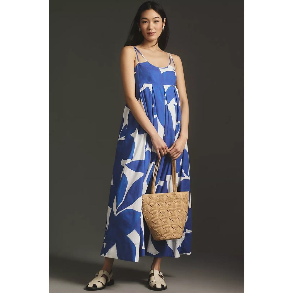 Anthropologie Printed Babydoll Smock Maxi Dress NWT